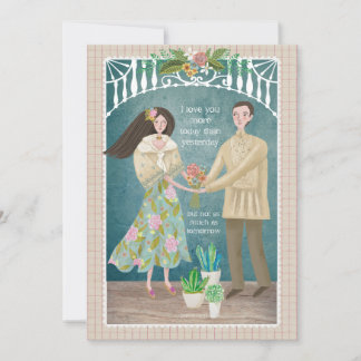 Cartão De Festividades Casal Filipino
