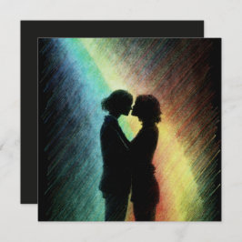 Cartão De Festividades Casal lésbica no arco-íris