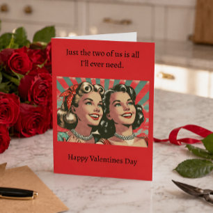Cartão De Festividades Casal Retrô Amor LGBTQ Amor Vintage Romântico