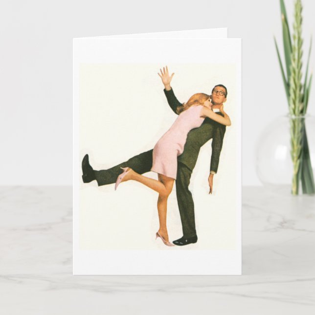 Cartão De Festividades Casal Retroativo (Frente)