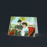 Cartão De Festividades Casal romântico arte vintage<br><div class="desc">Casal romântico em uma cena vintage.</div>