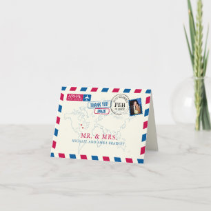 Cartão De Festividades Casamento com Nova Iorque Bermuda - Obrigado