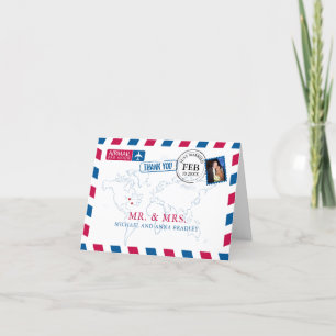 Cartão De Festividades Casamento com Nova Iorque Bermuda - Obrigado