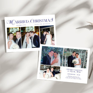 Cartão De Festividades Casamento de Casais recém-casados com fotos de Nat