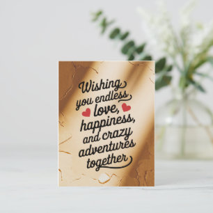 Cartão De Festividades Casamento Desejando Amor e Felicidade Sem Fim 
