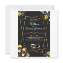 Casamento Elegante Negro e Dourado