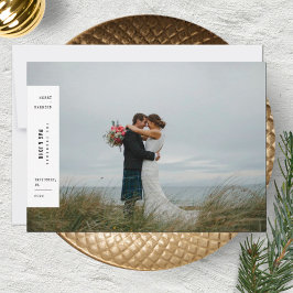 Cartão De Festividades Casamento Minimalista Foto de Natal de Casamento F