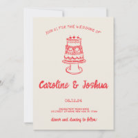 Casamento Moderno De Bolo Vermelho Quirky De Mão R