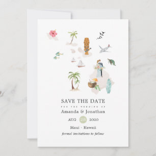Cartão De Festividades Casamento no Destino Maui - Havaí
