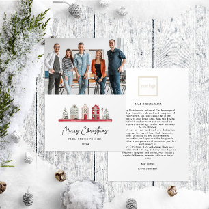 Cartão De Festividades Casas bonitas em Cores de Natal Negócios de Fotos