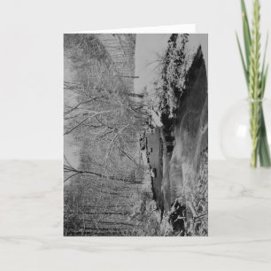 Cartão De Festividades Cascata em um Dia de Neve