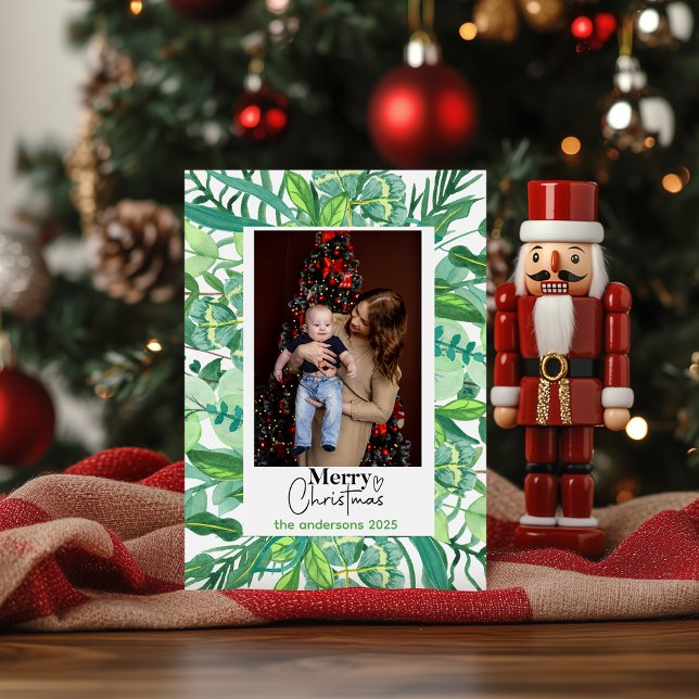 Cartão De Festividades Castanho Castor Aquarela |Feliz Natal (Criador carregado)