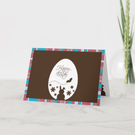 Cartão De Festividades Castanho de Chocolate de Ovos de Felz pascoa Moder