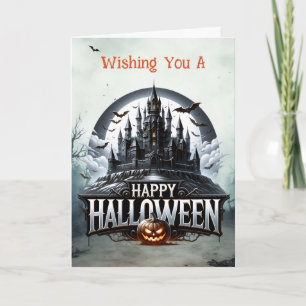 Cartão De Festividades Castelo Assustador Halloween