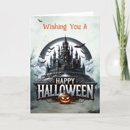 Cartão De Festividades Castelo Assustador Halloween