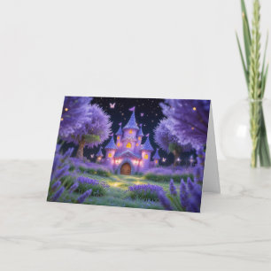 Cartão De Festividades Castelo de Fada da Lavanda Oculta