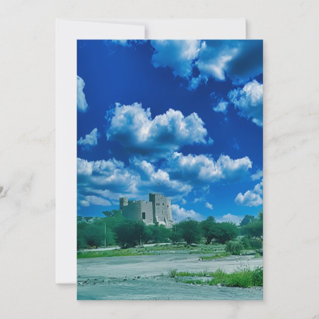 Cartão De Festividades Castelo majestoso do antigo Fujairah UAE (Frente)