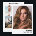 Cartão De Festividades Casting Call Comp Cards for Models and Talent<br><div class="desc">Professional comp cards will help you stand out at any audition! This design features your main photo on the front, and four additional images on the back. Industry standard sizing for tear sheets and portrait style headshots. Edit your name, stats, and contact information for yourself or your agent or manager,...</div>