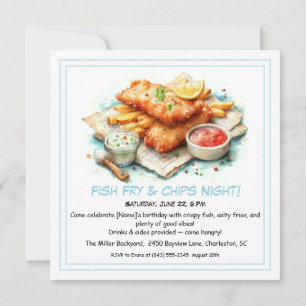 Cartão De Festividades Casual Frutos do Mar - Fritada de Peixe e Batata F