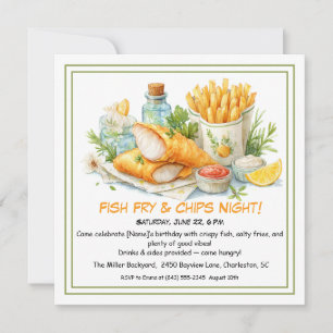 Cartão De Festividades Casual Frutos do Mar - Fritada de Peixe e Batata F