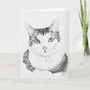 Cartão De Festividades Cat Art Greeting Card