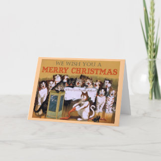Cartão De Festividades Cat Carolers Christmas Card