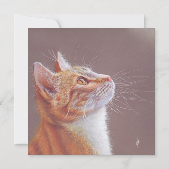 Cartão De Festividades Cat Greeting Card. Ginger Kitty (Frente)