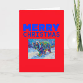 Cartão De Festividades Cat in Snow Wearing Ear Muffs