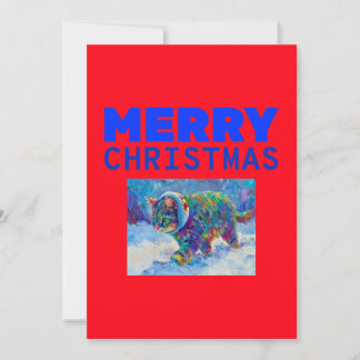 Cartão De Festividades Cat in Snow Wearing Ear Muffs 