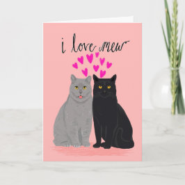Cartão De Festividades Cat Love Dia de os namorados - Eu adoro o Mew Two