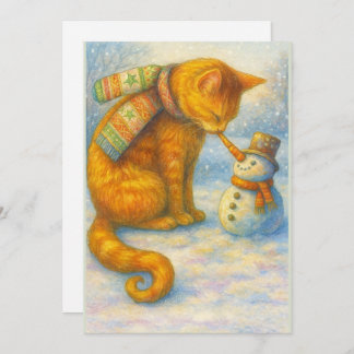 Cartão De Festividades Cat Lover's  Christmas Sarah and the Snowman