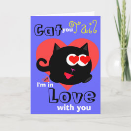 Cartão De Festividades Cat You Tail Eu estou apaixonado por você