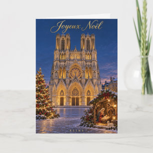 Cartão De Festividades Catedral de Reims Presépio de Natal