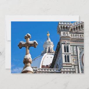 Cartão De Festividades Catedral italiana coberta em neve