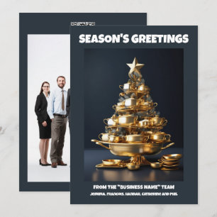 Cartão De Festividades Catering para chefs de árvores de Natal catering