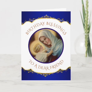 Cartão De Festividades Católica Bem-Aventurada Virgem Maria Menino Jesus