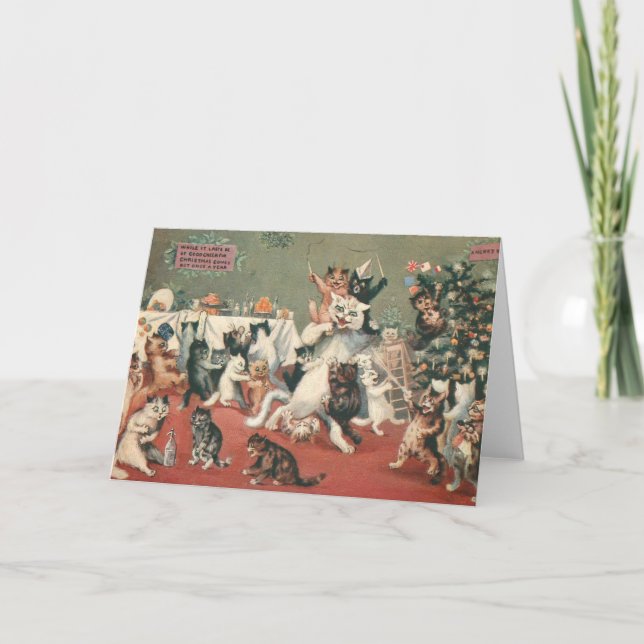 Cartão De Festividades Cat's Christmas (Frente)