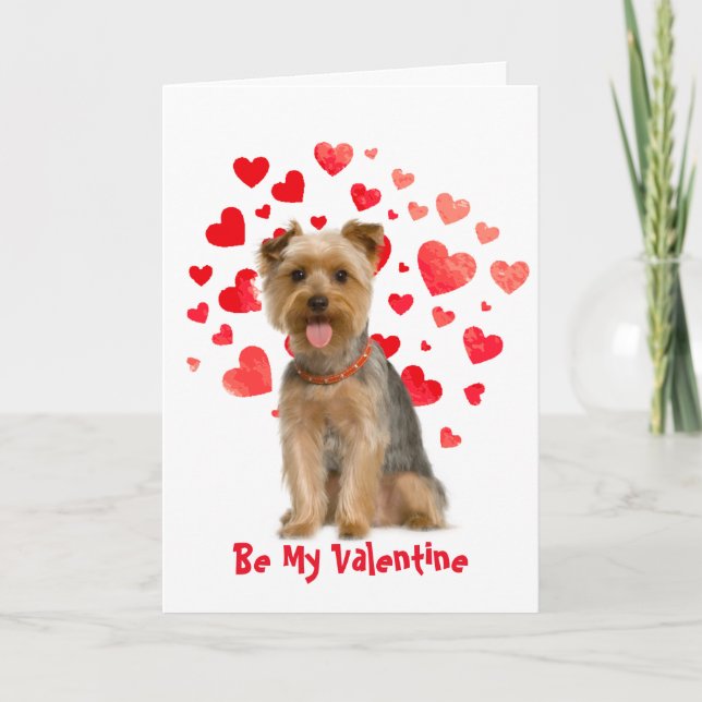 Cartão De Festividades Cause I Woof Love You Yorkie Dog  Valentine (Frente)