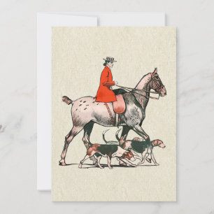 Cartão De Festividades Cavaleiro de Cavalos Equestre Vintage Elegante com