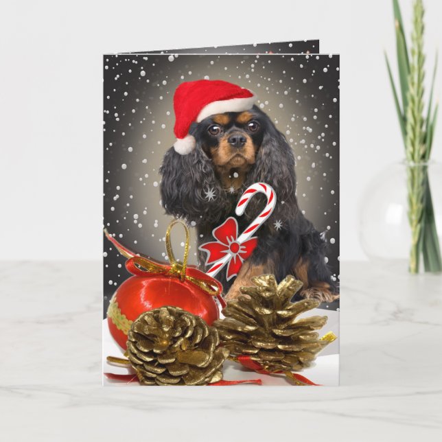Cartão De Festividades Cavalier King Charles Christmas card (Frente)