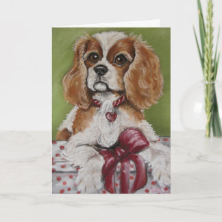 Cartão De Festividades Cavalier King Charles Christmas Puppy