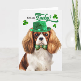 Cartão De Festividades Cavalier King Charles Dog Dia de São Patrício