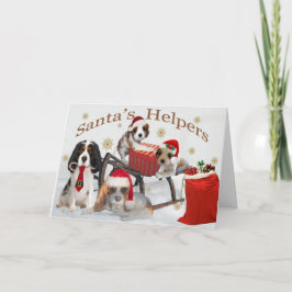 Cartão De Festividades Cavalier King Charles Papais noeis Helpers