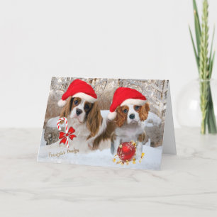 Cartão De Festividades Cavalier King Charles Snow Scene