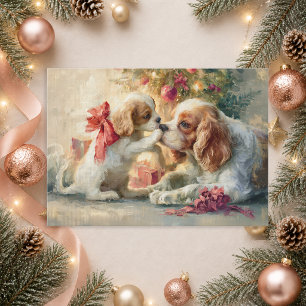 Cartão De Festividades Cavalier King Charles Spaniel Cães Natal