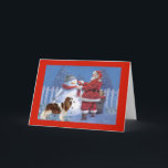 Cartão De Festividades Cavalier King Charles Spaniel Christmas Snowman<br><div class="desc">Lembrar a família e os amigos durante o feriado é uma maneira maravilhosa de manter contato com as pessoas que você ama e se importa. Criei estes cartões de natal de cães com amor e cuidado e tenho a certeza de que qualquer pessoa que ame cães ficará encantada em recebê-los....</div>