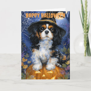 Cartão De Festividades Cavalier King Charles Spaniel de Halloween