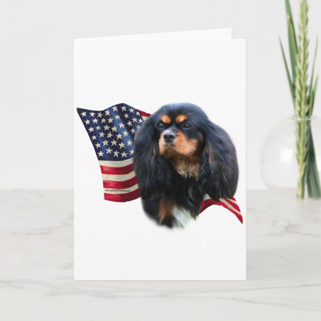 Cartão De Festividades Cavalier King Charles Spaniel Flag (Frente)