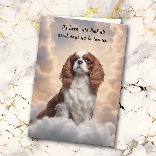 Cartão De Festividades Cavalier King Charles Spaniel Heaven Sympathy (Criador carregado)