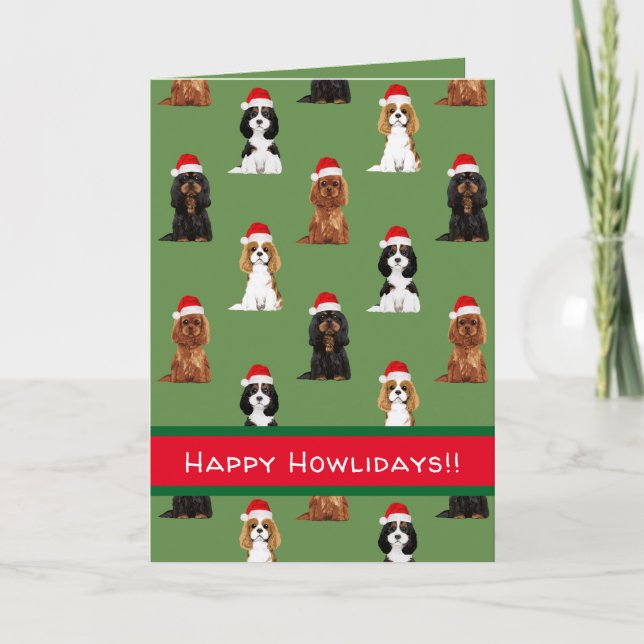 Cartão De Festividades Cavalier King Charles Spaniel Holiday Card (Frente)